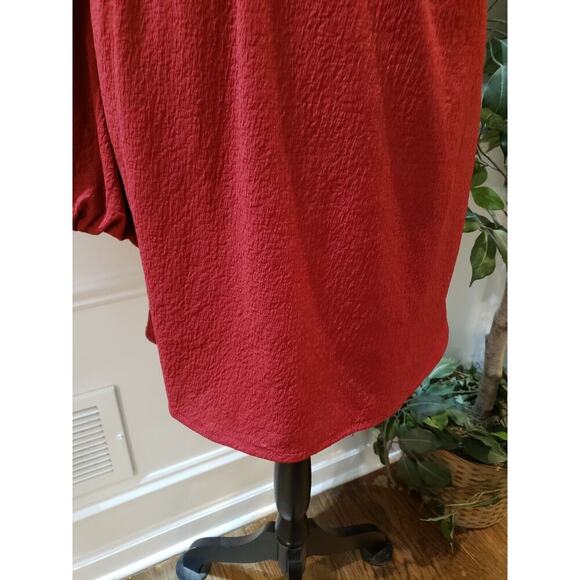 Judith March Women's Red Polyester Pleated One Shoulder Fit & Flare Dress Large - Picture 6 of 11